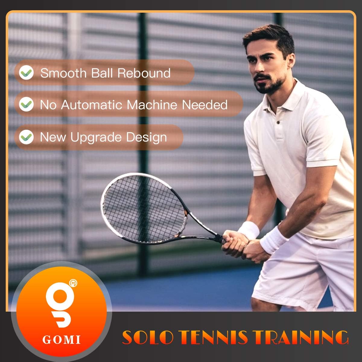 GoMi Tennis Trainer Rebounder Ball, Self Tennis Practice Training Tool Aid Serve, Solo Tennis Self-Practice Trainer Gear with 2 String Balls-Tennis Rebounder Tennis Training Equipment Kit : Sports & Outdoors