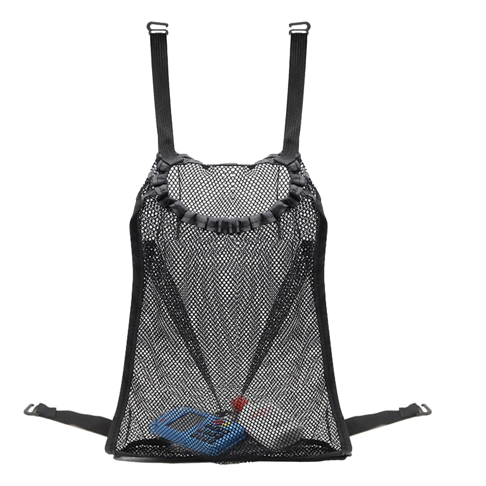 Stroller Net Bag, Pram Organiser Bag, Slimline Pram Organiser Storage with Shopping Net, Adjustable Straps, Elasticity Baby Stroller Net Bag, Large Capacity Cargo Net for Diaper Toy Snack
