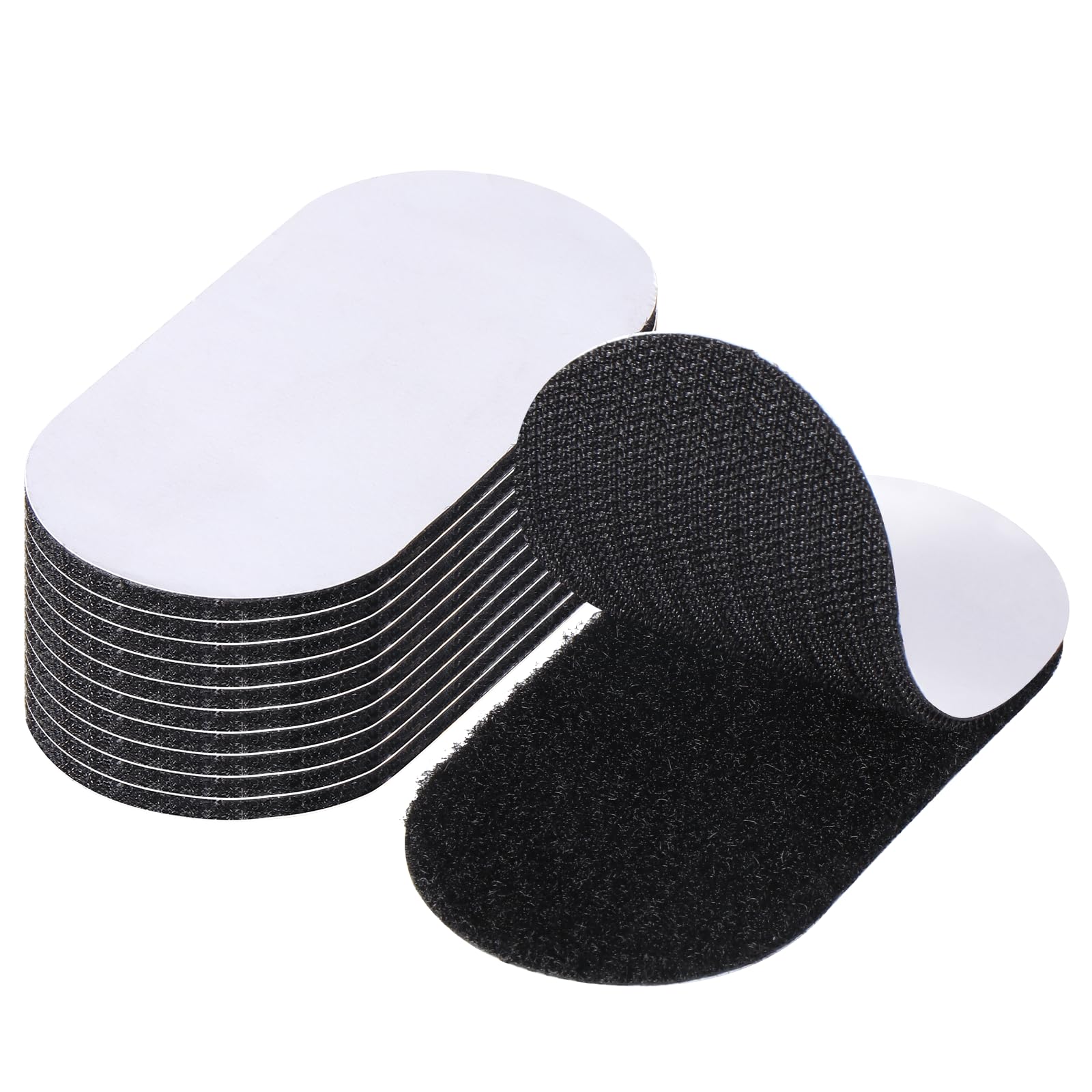 Blendura Self Adhesive Hook and Loop Tape, 10 Pcs 2" x 3.9" Double Sided Sticky Strip Tapes Heavy Duty Reusable Wall Fastener Tape