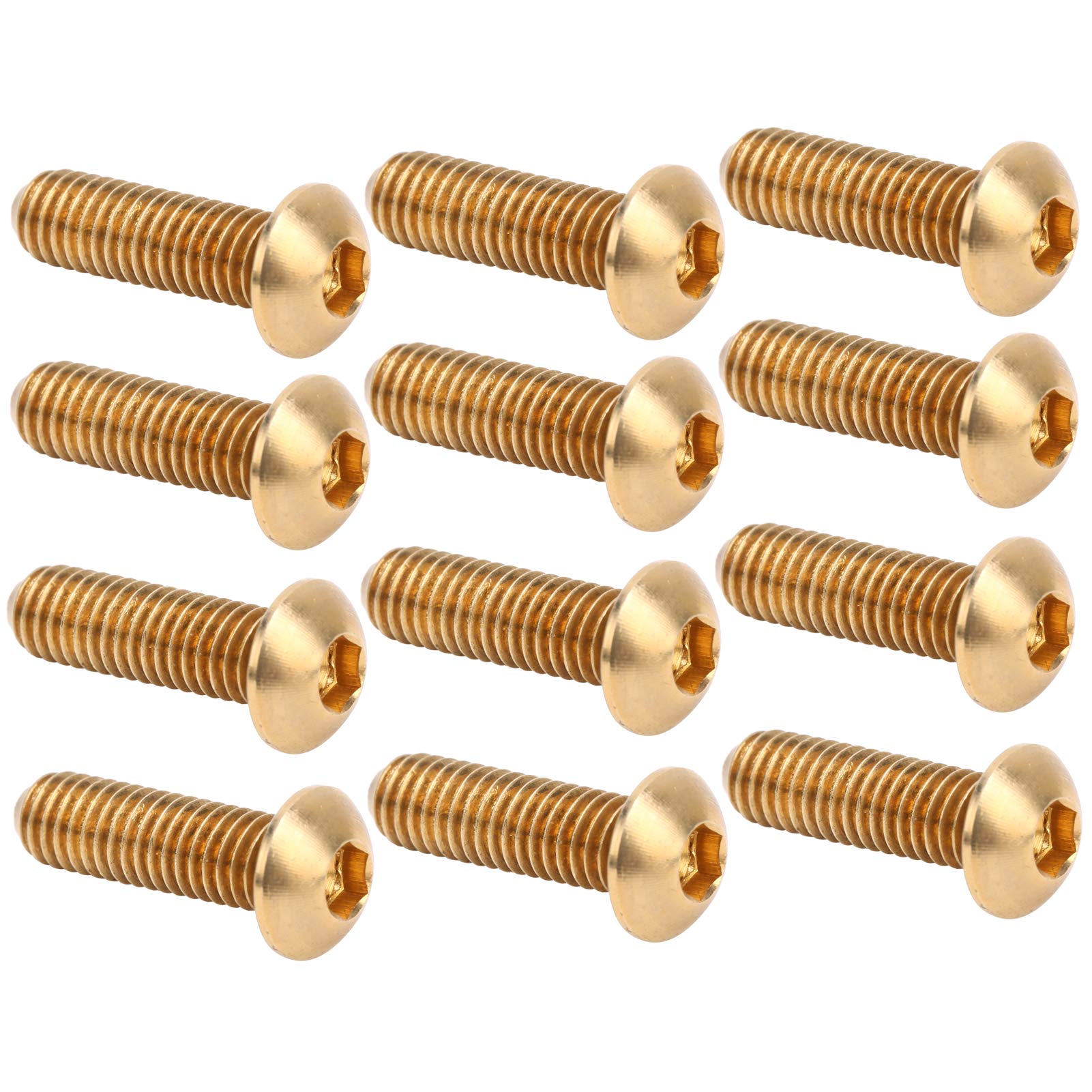 Tornillo de zócalo hexagonal redondo, suministros de cobre M6, suministros de hardware industrial, tornillos de cobre puro de 50 piezas con superficie lisa, rosca macho de alta (M6*20)