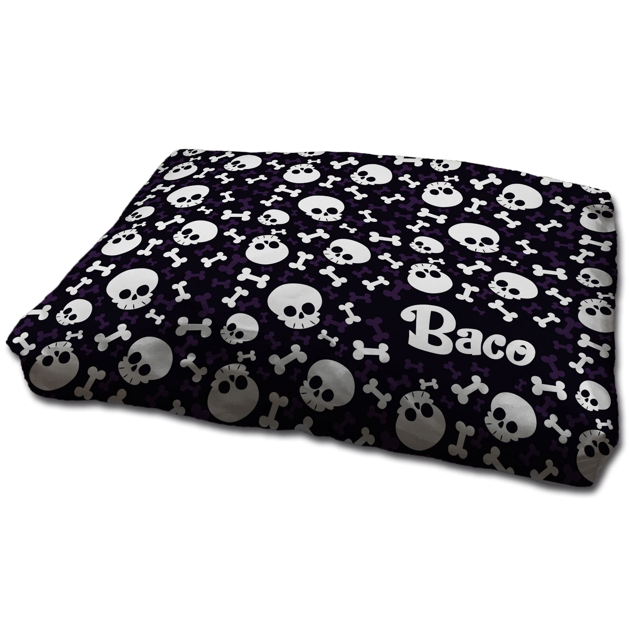 Cama Perro. Cama Antiestres Perro. Personalizada con Nombre/Foto. Cama para Perros Grandes/Medianos/Pequeños. Colchon de Perro Lavable y Funda Desenfundable. Calaveras