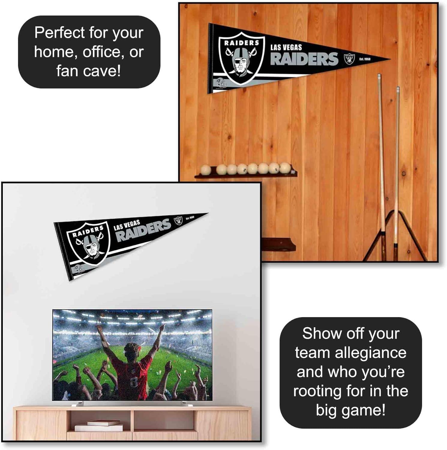 Las Vegas Raiders Pennant Banner Flag - Image 3