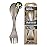 Light My Fire Titanium Spork Camping Spoon Fork Knife Combo Reusable Travel & Camping Utensils - Unbreakable Non-Toxic BPA Free Outdoor Backpacking Hiking Picnic Utensil, 1 Metal Spork