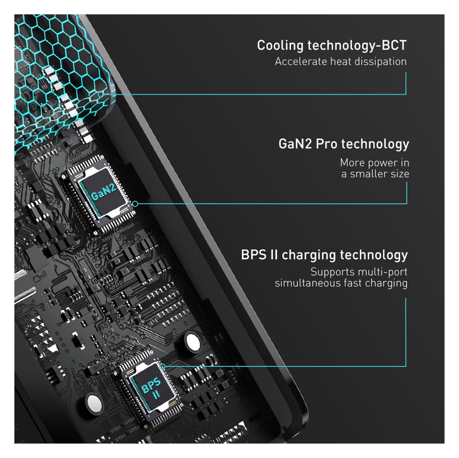 Ładowarka Multi Ports, Szybka ładowarka USB 100 W PD QC 4.0 3.0 Typ C Szybka ładowarka USB C do telefonu do domu, biura i podróży(Nero)