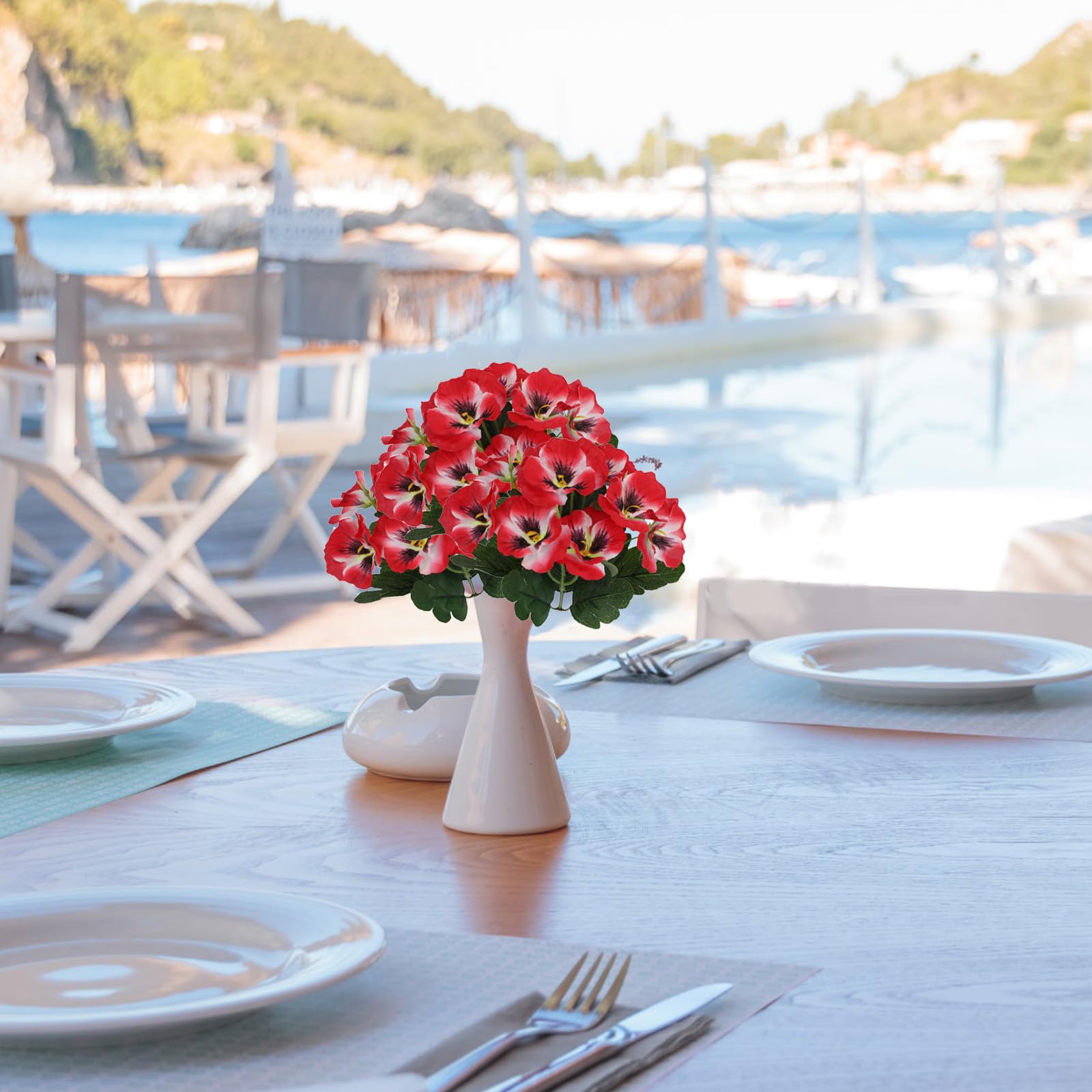 astylishome Faux Flowers that Look Real Red Artificial Flowers Fake Silk Flowers Bouquet Flower Centerpieces for Decoration Flowers Arrangement for Wedding Office Party Home Decoration 3417 - Image 4