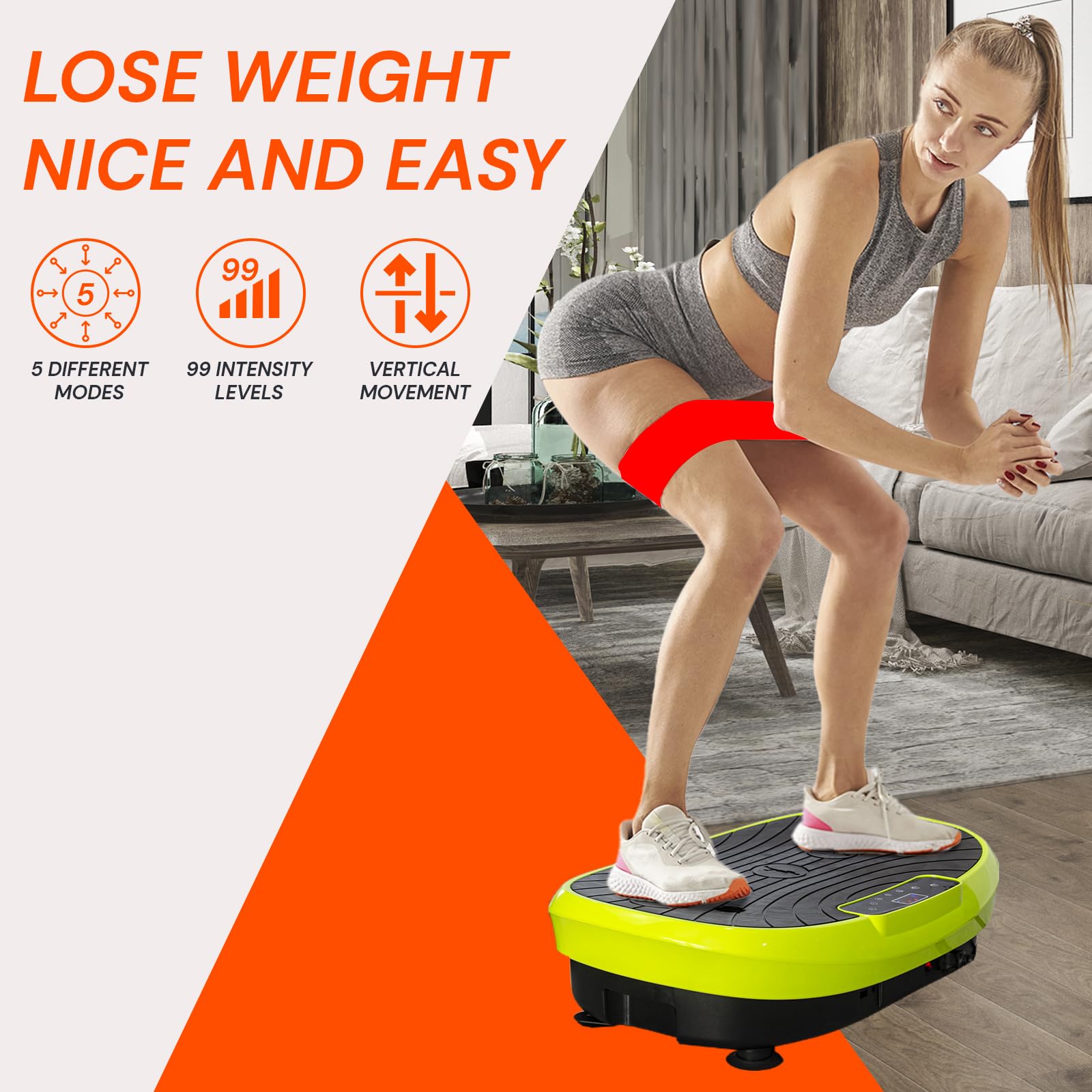 BONPLUS Plateforme Vibrante avec Siège, Wonder Fit, Rock n Fit, Machine à d'exercice Vibrations, Vibrations pour l'entraînement de Tout Le Corps pour la Maison, Combat la Cellulite