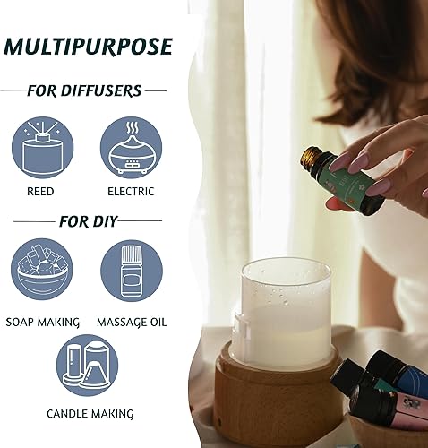 Miniatura 8 de Folkulture Aceite aromático para difusor o fabricación de velas, paquete de 3 aceites esenciales para difusores para el hogar, aroma a aceite de