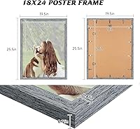 Vista 43 de Dark Brown 12x18 Frame Set of 3 - Rustic Woodgrain 12 x 18 Poster Frame with Plexiglass for Wall Gallery Display, 12x18 Picture Frame for Puzzles