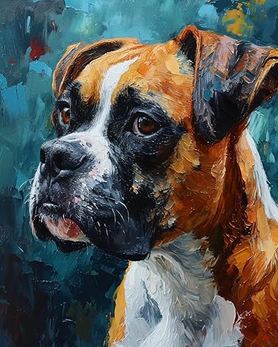 Pintura por números para adultos principiantes, juguete favorito para masticar boxer, kit de pintura por números, pintura por números para adultos y