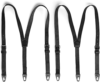 Leather Suspenders for Men Heavy Duty Mens Leather Suspenders Western Brown Dress Pants Jeans Wedding Groomsmen