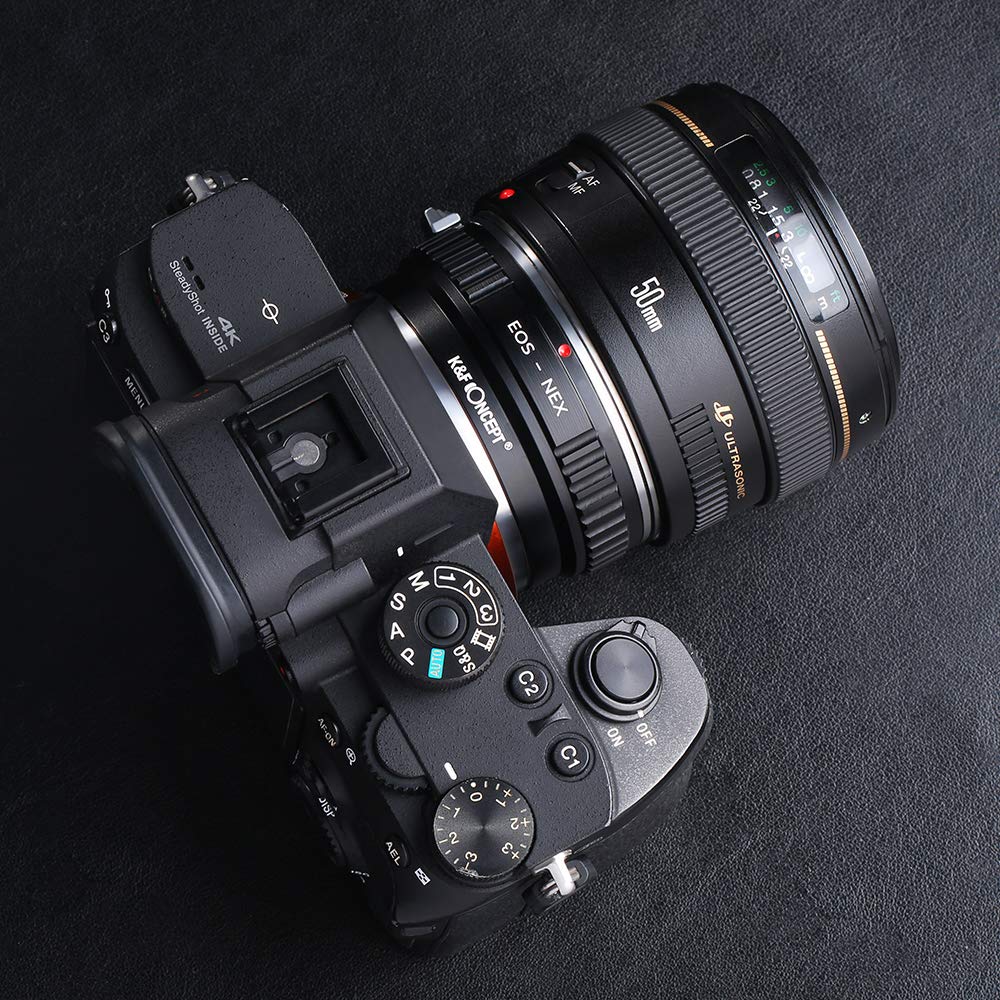 K&F CONCEPT Bague Adaptation Manuelle Objectif EOS-NEX pour Monter Objectif compatibile Con Canon EOS vers boîtier compatibile Con Sony Alpha Nex (Non Automatique)