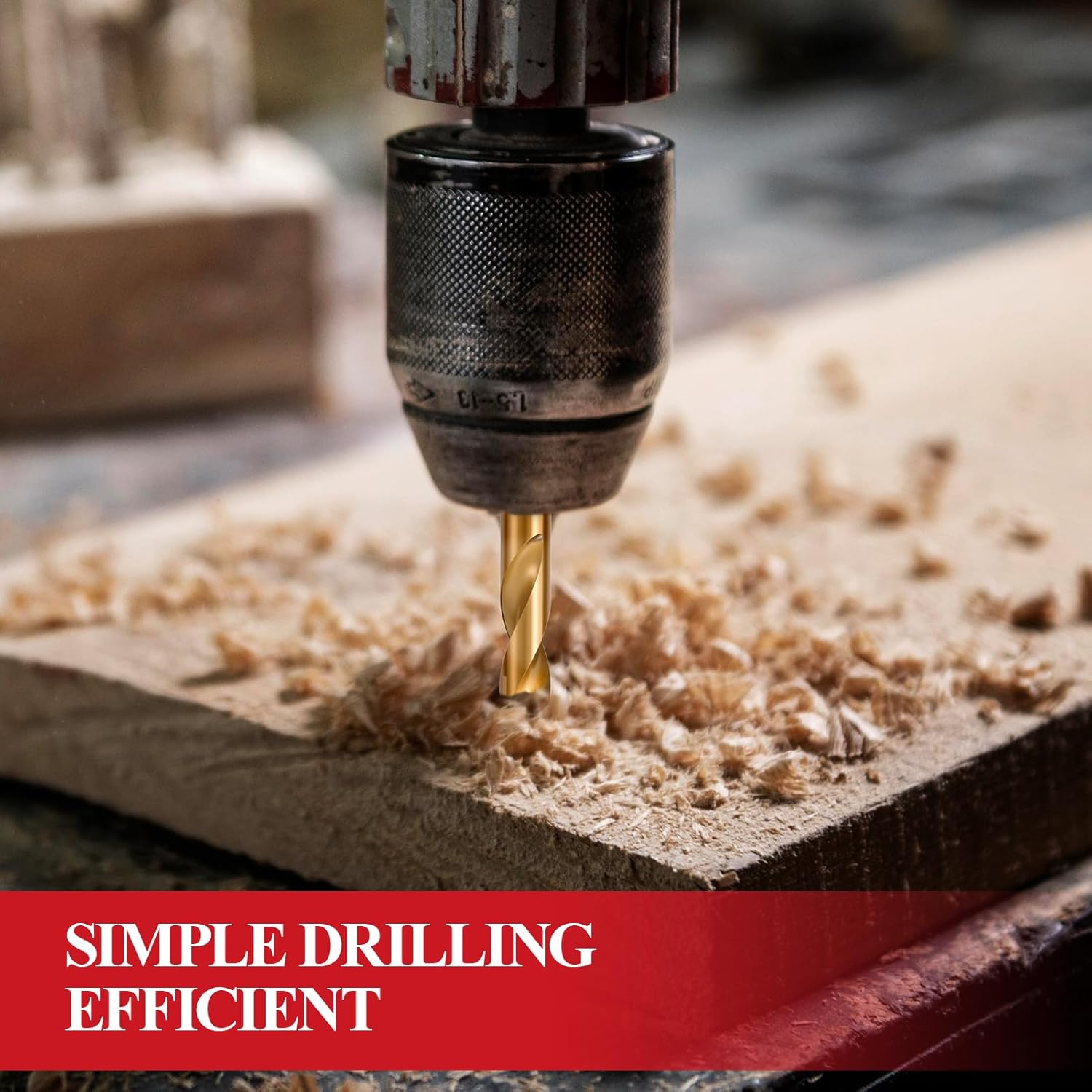 30pcs HSS Drill Bit Set, Titanium Coating High Speed Steel Drill Bit Set (1/16"-1/2") for Sheet Metal, Wood, Plastic, Quick Change Design