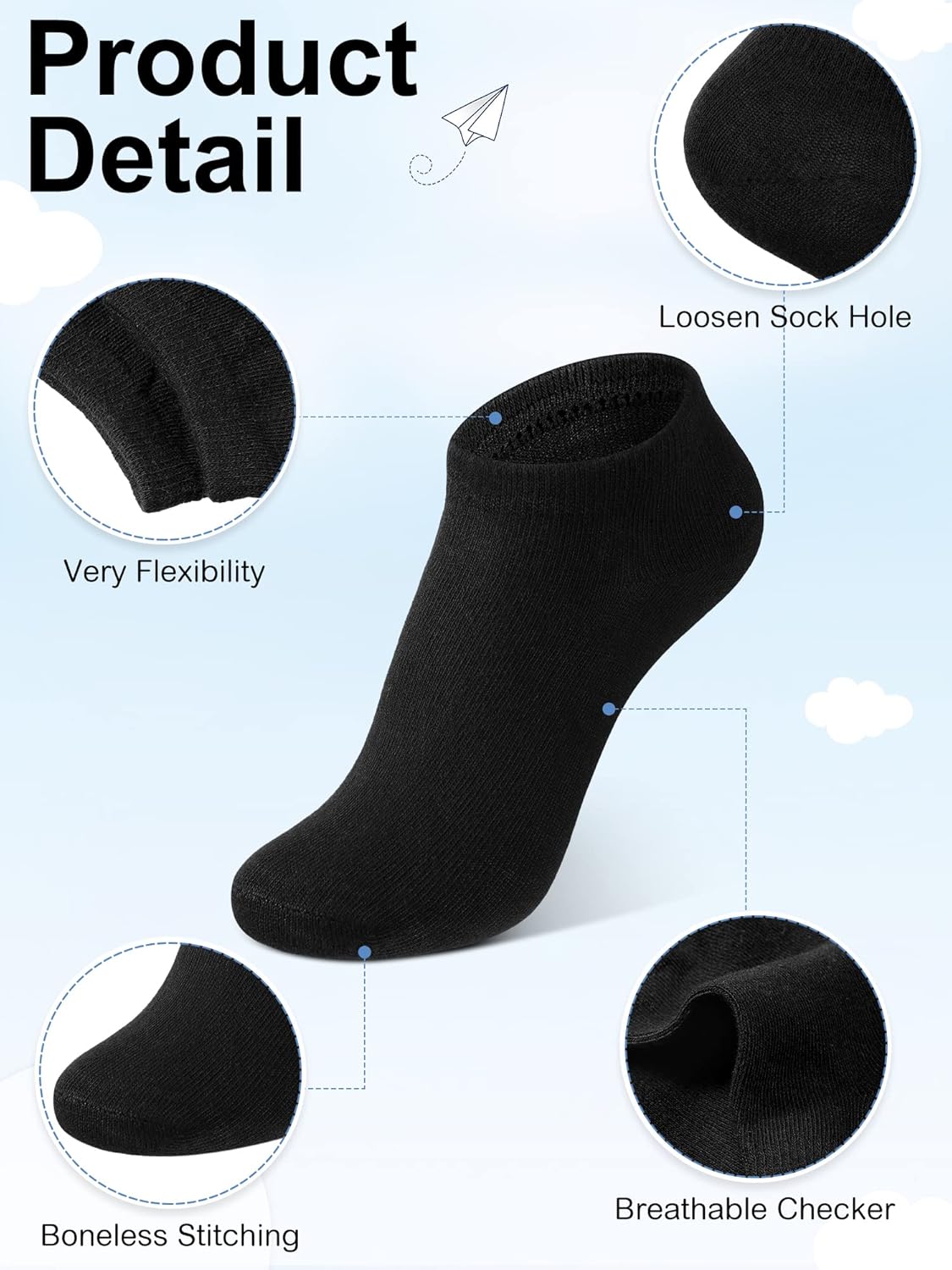 Foaincore 100 Pairs Kids Socks Bulk, Baby and Toddler Ankle and Low Cut Socks Half Cushion No Show for Boys and Girls