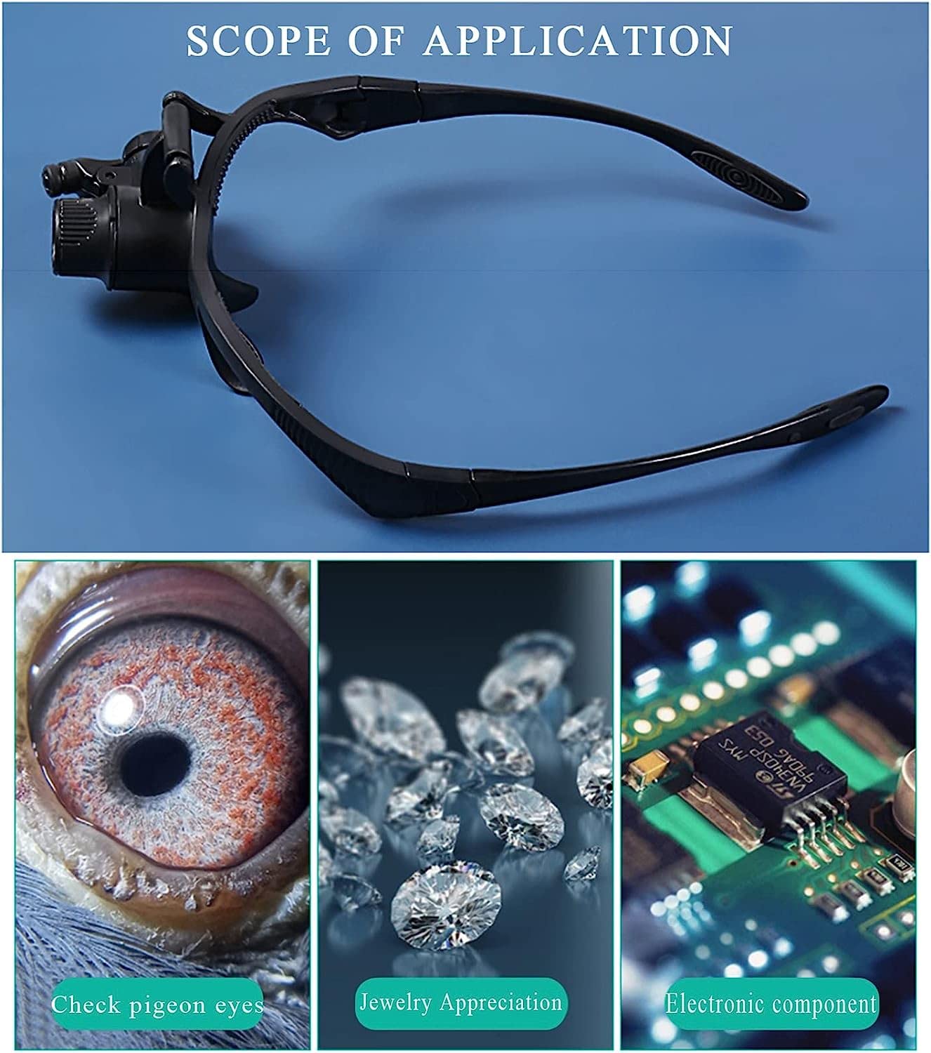 Vergrößerungsglas Mit Led-Beleuchtung, Kopfhalterung, Vergrößerungsglas Mit 4 Austauschbaren Linsen, Vergrößerungsglas Für Uhrenreparaturen, Lesebrille Für Senioren