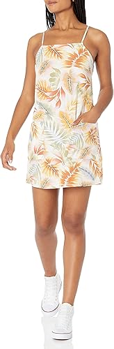 Billabong Vestido corto de verano recto redondo tejido para mujer