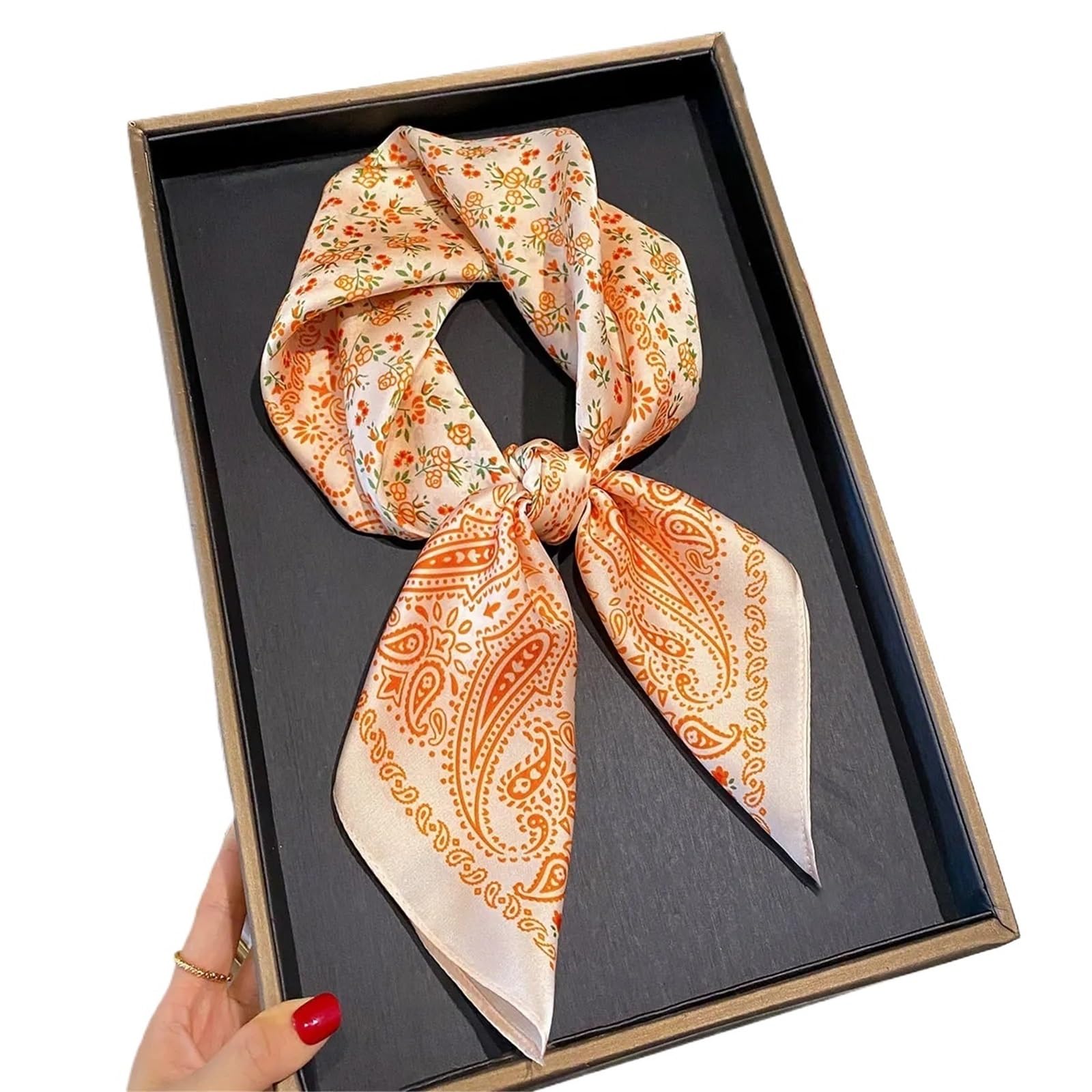 Bufandas de moda para mujer, 1 unidad, 70 x 70 cm, bufanda cuadrada con estampado de seda, pañuelo decorativo para el cuello
