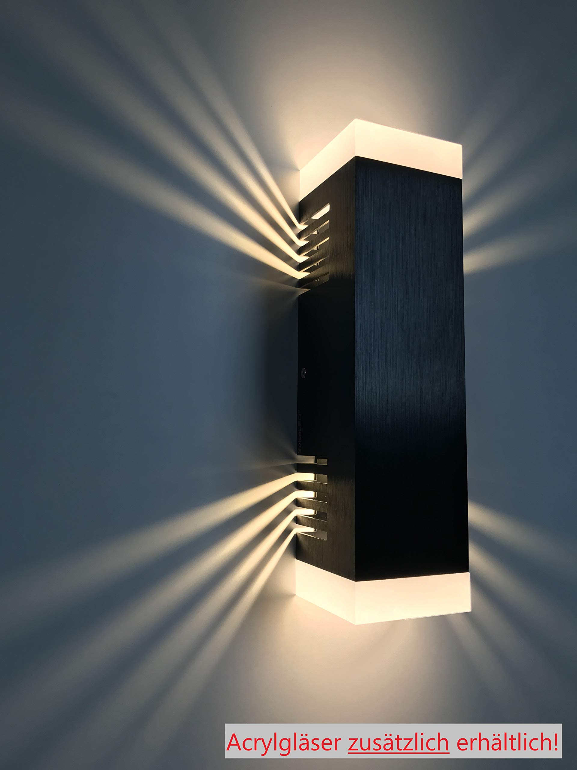 Wandleuchte | ShineLED-14 Black Edition | Schalter | 2x7W Warmweiß | Schatteneffekt | High-Power LED Wandlampe