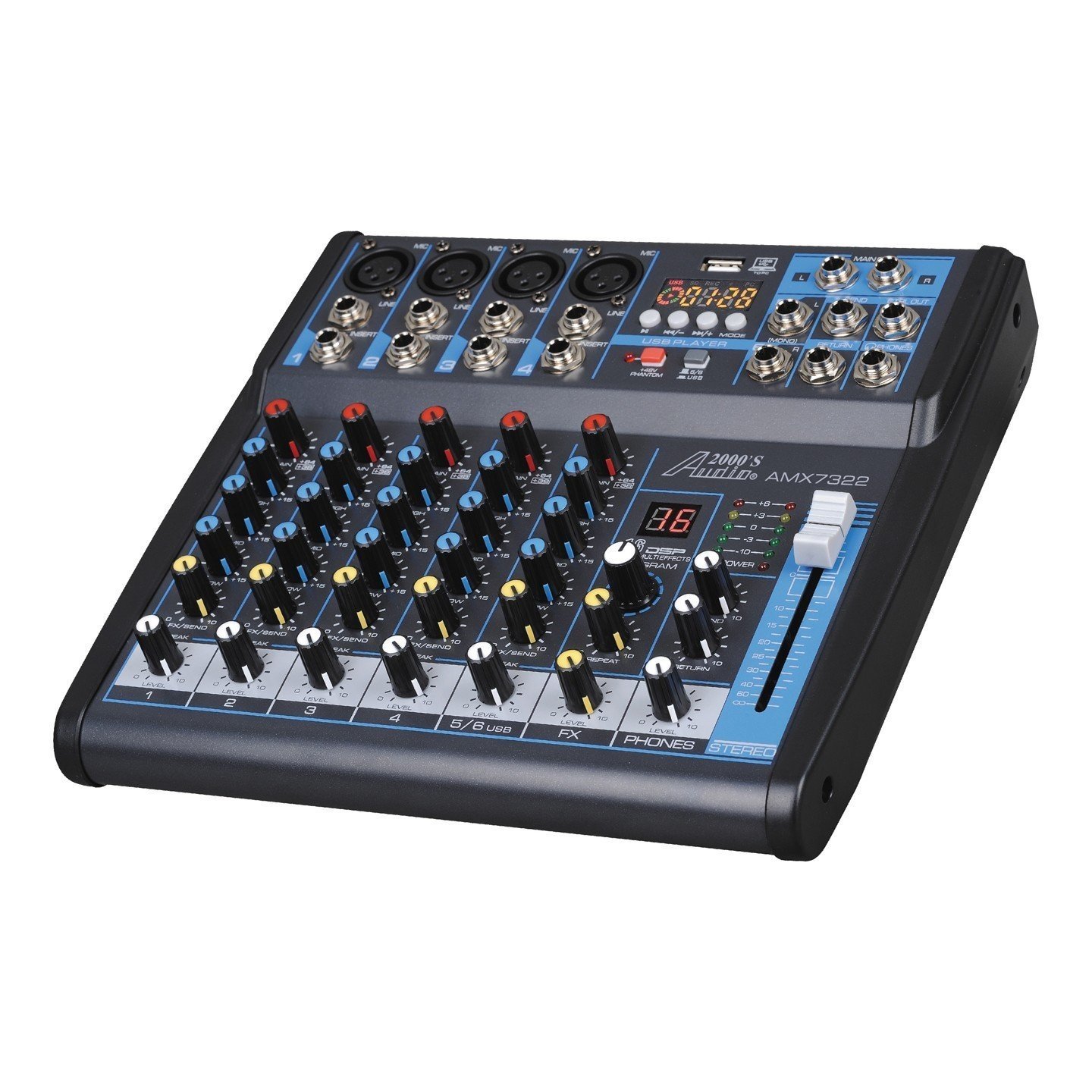 Amazon.com: Audio2000'S AMX7322UBT Six-Channel Audio Mixer with