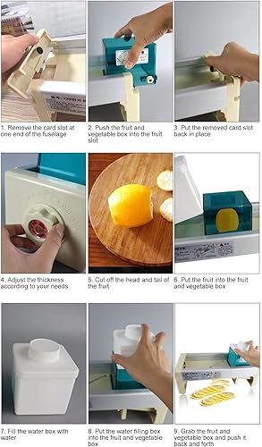 Miniatura 7 de Aqur2020 Cortador de verduras, rebanador de mandolina para alimentos y verduras, rebanador de frutas y verduras, picador de alimentos, utensilios de