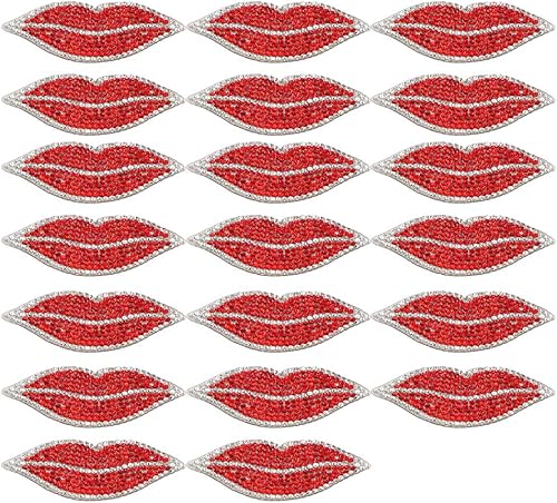 Miniatura 9 de TOPINCN 20 piezas de diamantes de imitación de labios rojos de resina de cristal caliente decoración de ropa accesorios DIY clip de pelo adorno