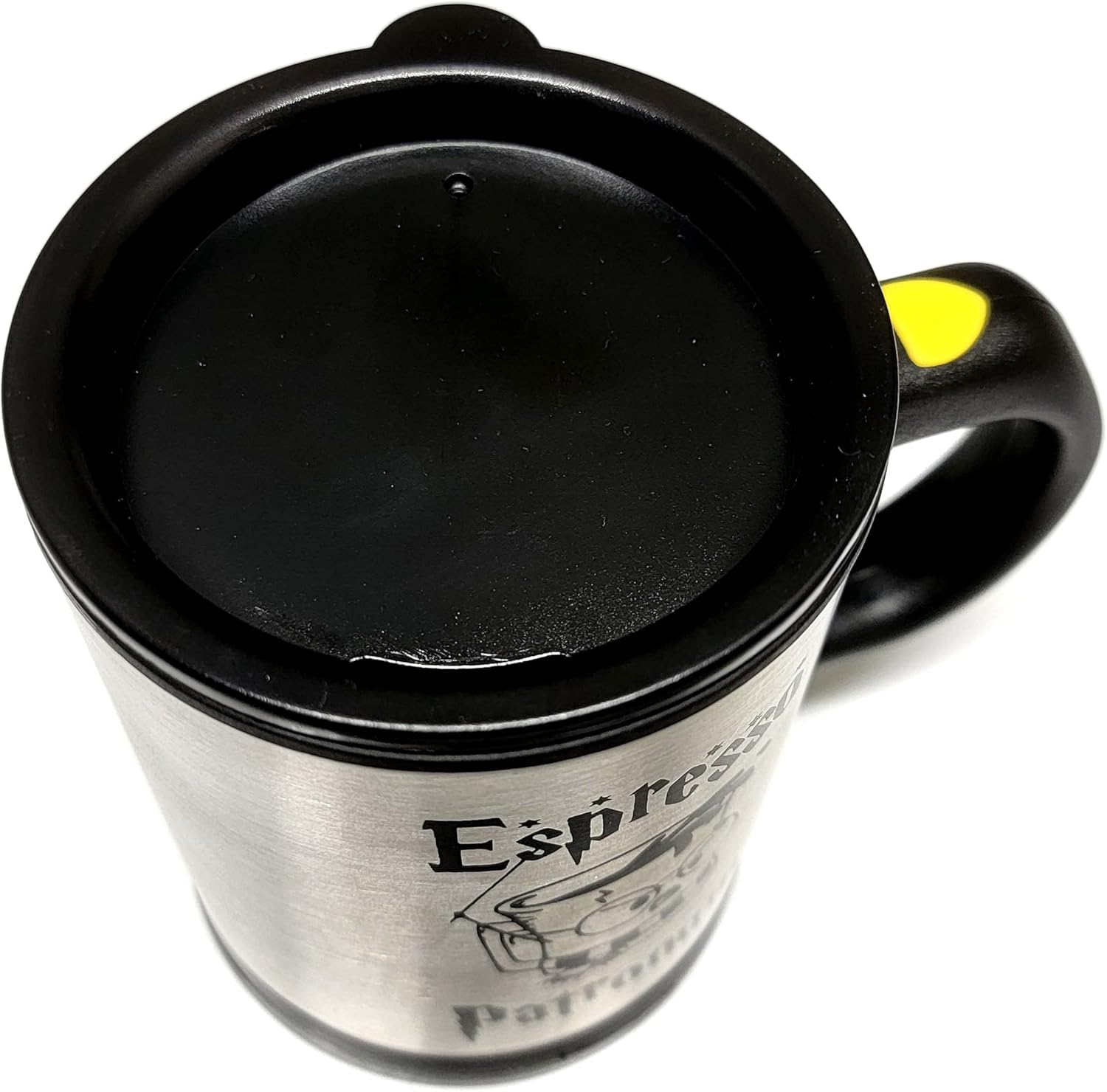 Magic Self-Stirring Espresso Patronum Potter Mug - 304 Double Insulated Stainless Steel with Lid - Requires 2AAA Batteries - Harry P Gift