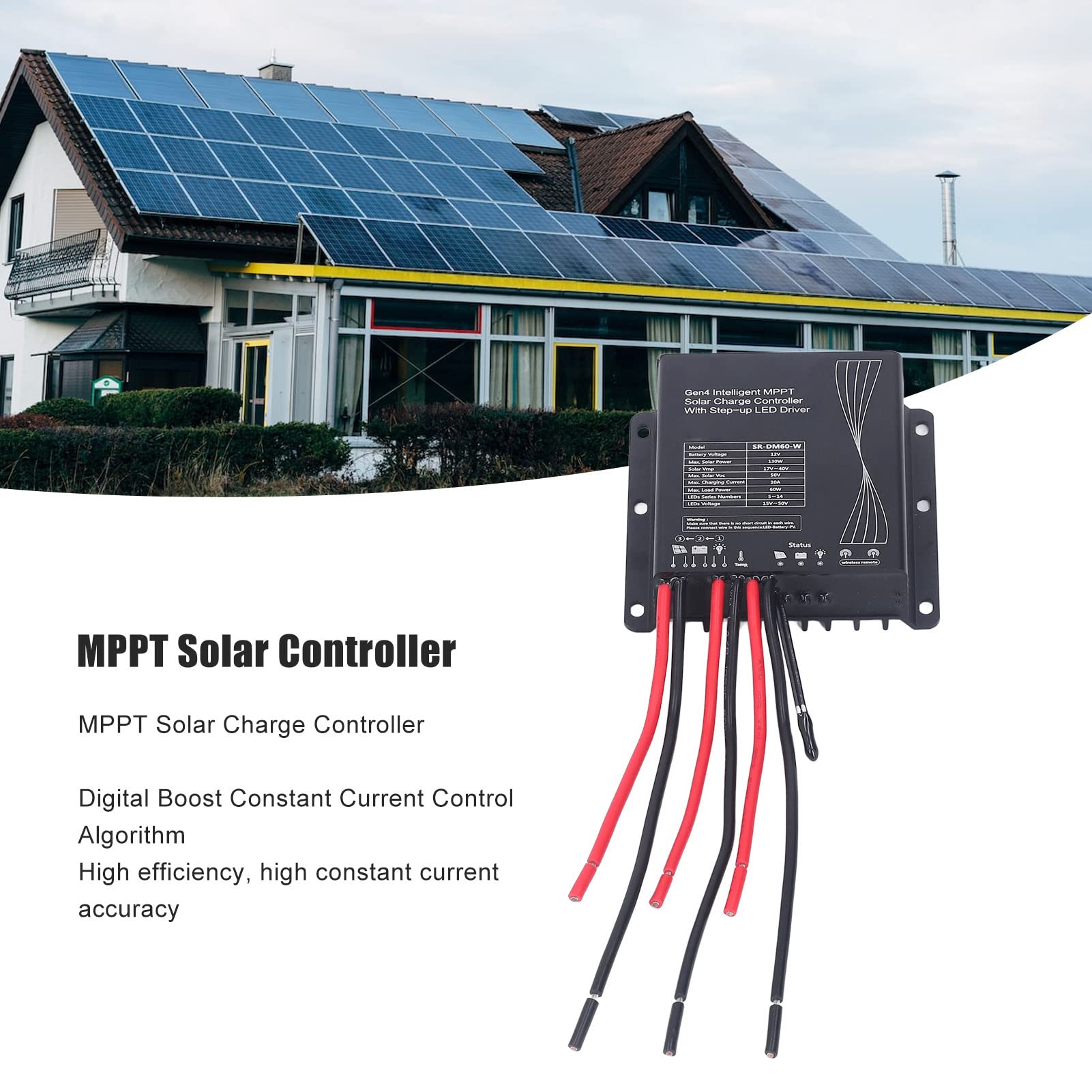Controlador De Carga Solar MPPT, 20A 12V Auto IP67 Regulador De Batería De Panel Solar A Prueba De Agua Con Controlador De Paso LED Regulador Inteligente De Batería Para Sistema Solar Caravana Barco