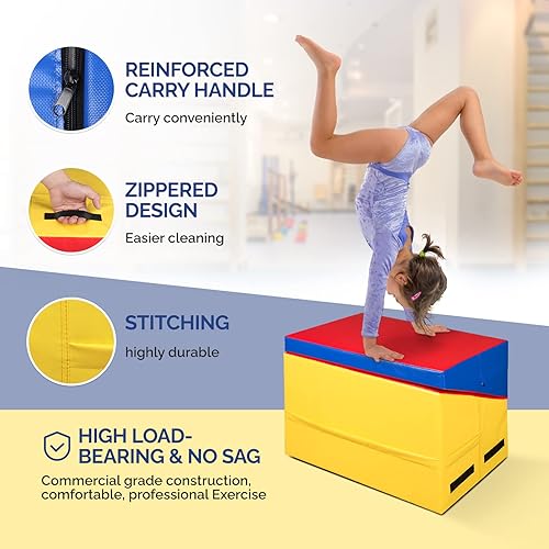 Miniatura 2 de Incline Gymnastics Mat, Folding Gymnastics Wedge Mat, Gym Fitness Tumbling Skill Shape Mat for Kids Girls Home Training Exercise