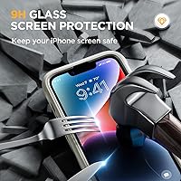 Vista 55 de Miracase - Funda magnética para iPhone 13 Pro Max de 6.7 pulgadas (compatible con MagSafe), transparente, completo, protector de pantalla de vidrio