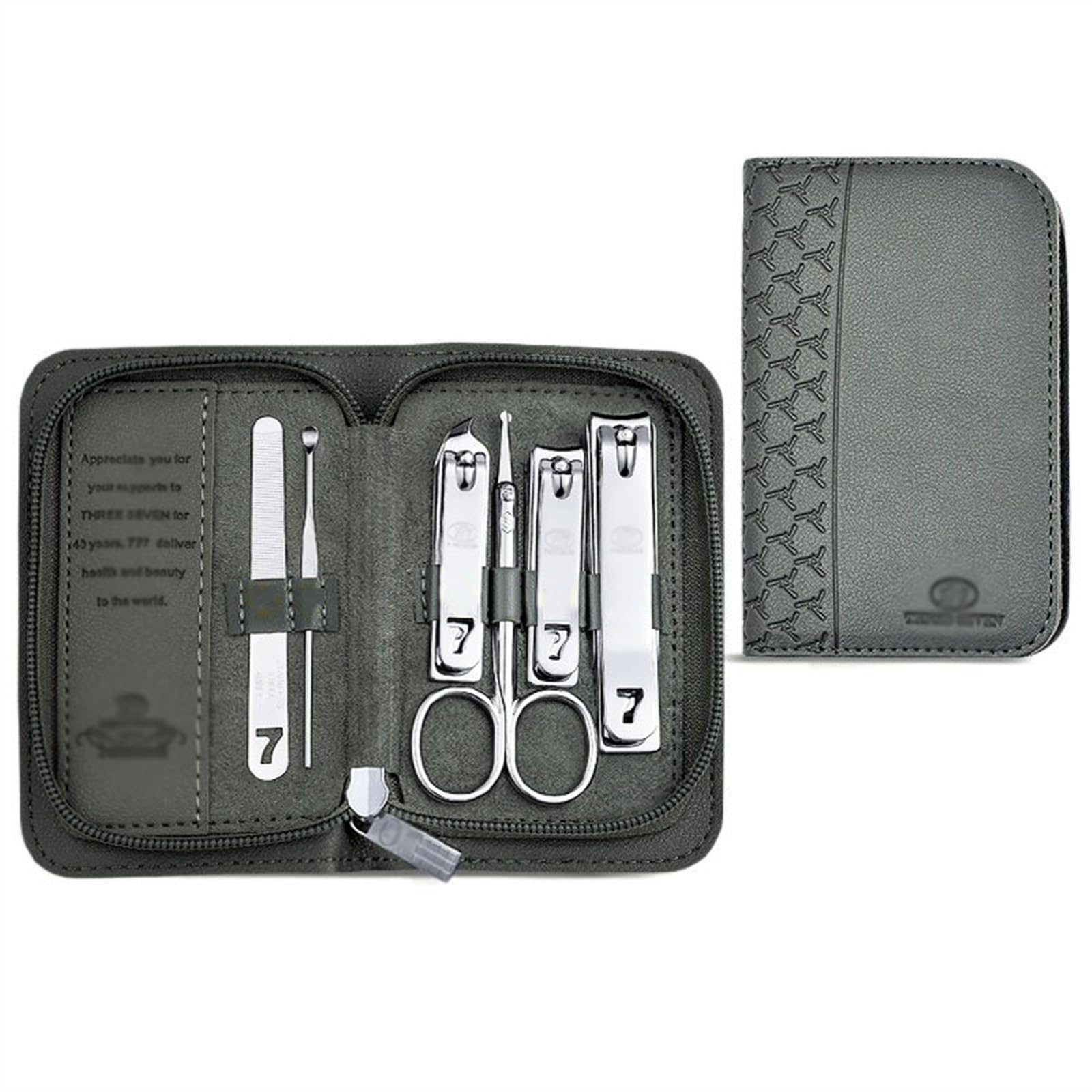 Set manicure Kit tagliaunghie Kit for manicure 5/6/8 pezzi, set tagliaunghie da viaggio for uomo/donna, kit portatile professionale for pedicure manicure con custodia in pelle PU per Cura Unghie Mani