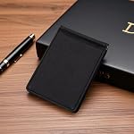 Simple Men Money Clip Wallets with Metal Clamp Leather Small Card Case