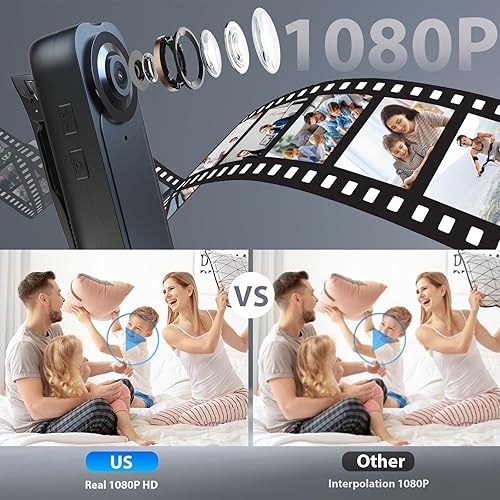 Miniatura 3 de Mini cámara corporal con grabación HD de 1080P, visión nocturna, tarjeta integrada de 64 GB, 1000 mAh 6 horas de duración de la batería, videocámara