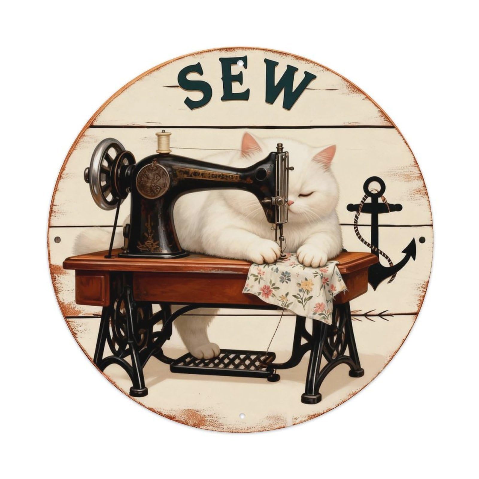Sew Sign Metal Tin Sign Plaque