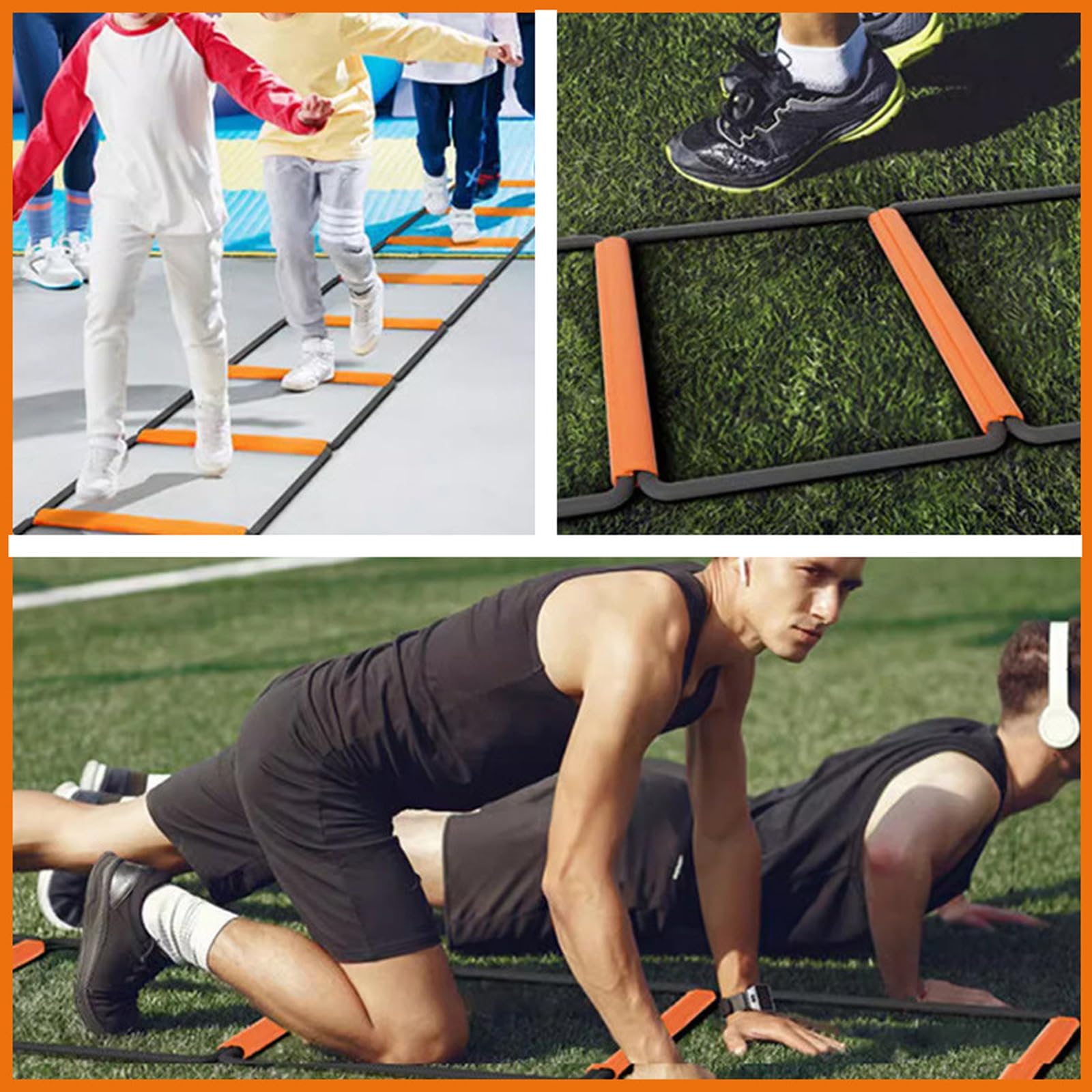 Scala Di Agilità Scala Di Velocità, Attrezzatura Di Allenamento Pieghevole, Allenamento Sportivo All'aperto, Allestimento Immediato, Con Borsa Di Trasporto Per Calcio E Pallacanestro(20 Grids)