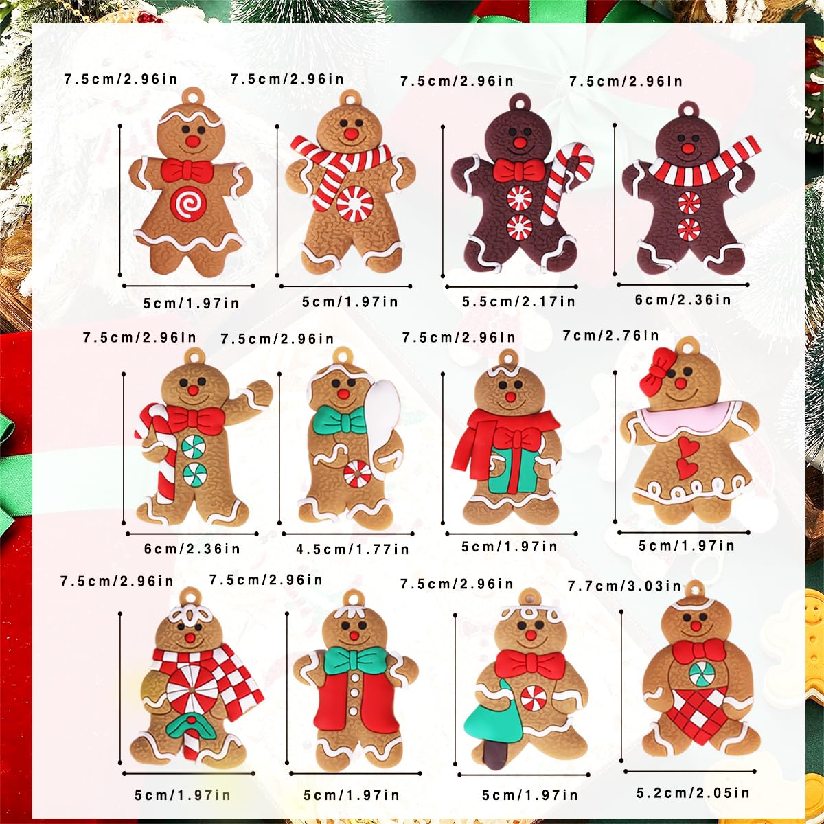 Lebkuchenmann-Ornamente, Lebkuchen-Ornament, Weihnachtsbaum- Hängedekoration, Lebkuchen-Figuren, Geschenke Für Weihnachten, Zuhause, 4 Stück
