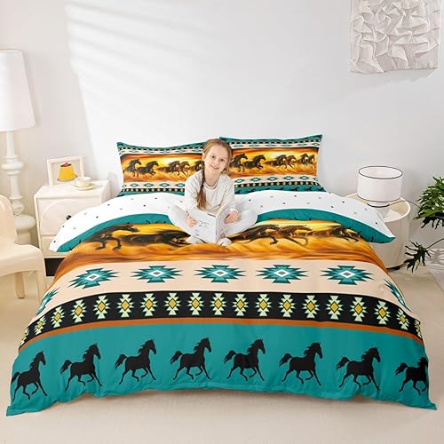 Miniatura 40 de Feelyou - Juego de edredón retro hippie con flores, tamaño King, para niños, con diseño de plantas florales botánicas de los 60 y 70, edredón Multi