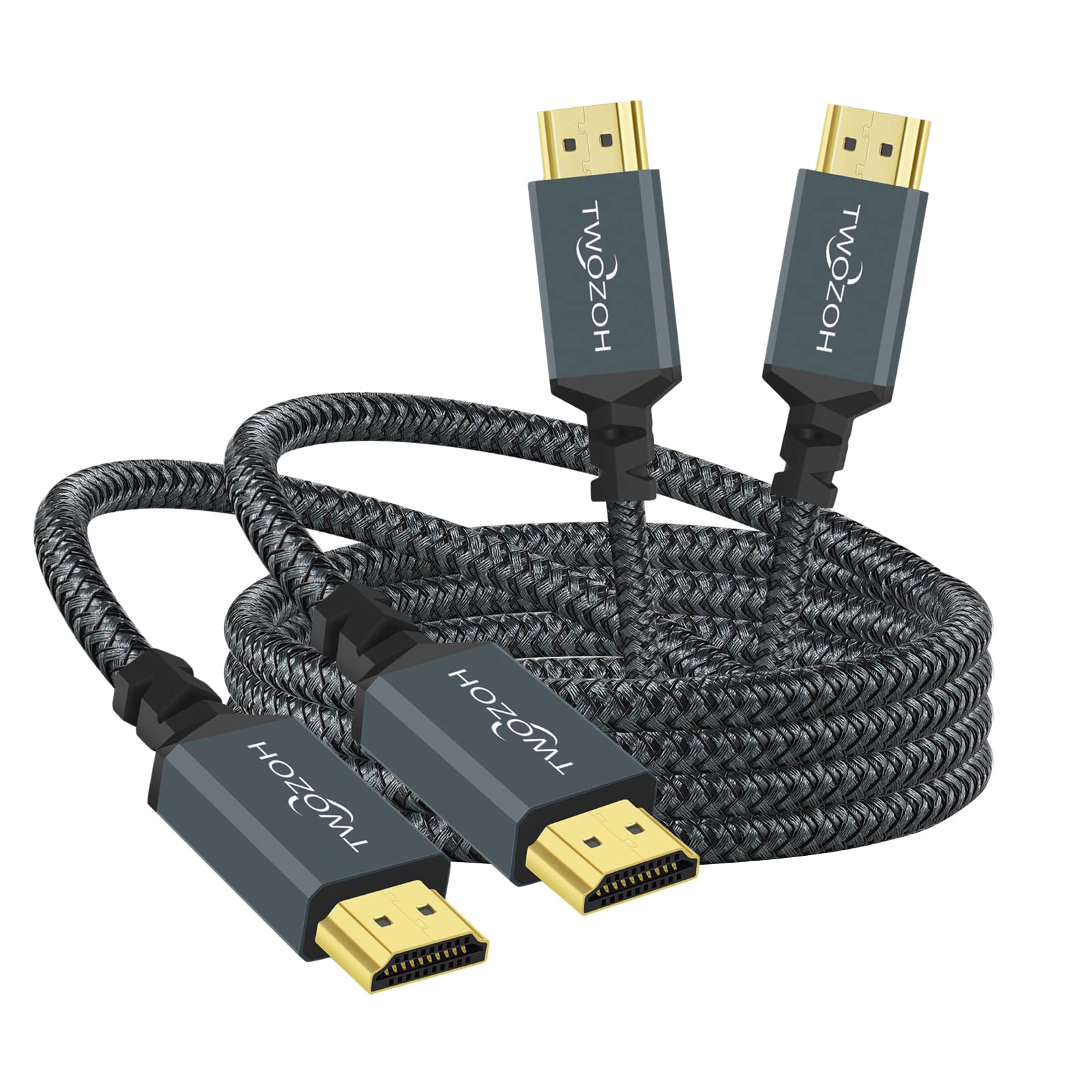 Twozoh 2 Pezzi Cavo HDMI 4K 0,3M, Nylon intrecciato HDMI a HDMI Cavi Supporto 18Gbps 3D/4K a 60Hz/2160P/1080P