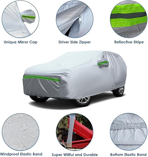 Miniatura 10 de 6 capas de PEVA nuevo material sedán, SUV, cubierta completa acolchada para automóvil, impermeable, para todo tipo de clima, resistente a la
