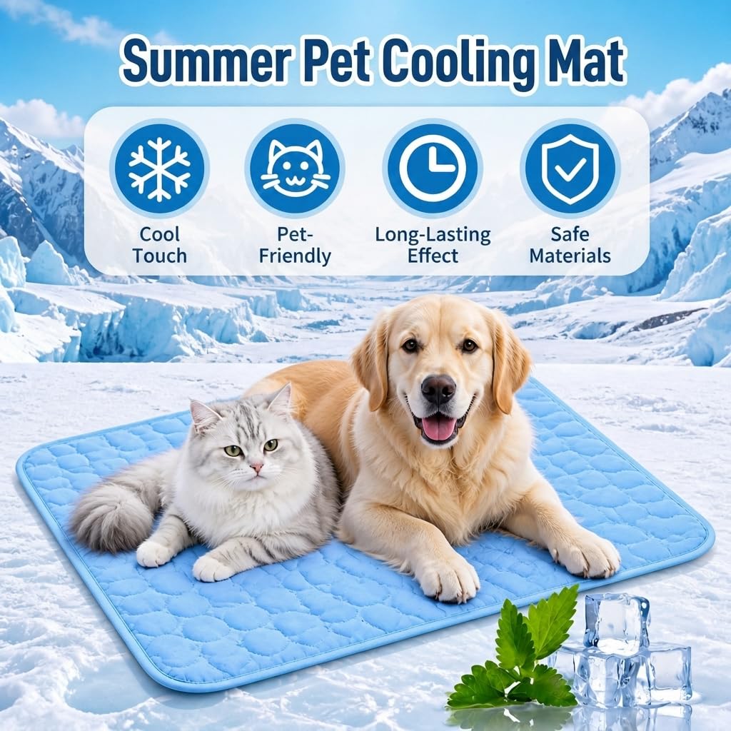 Tapis Rafraîchissant pour Chien et Chat, Coussin Rafraîchissant et Durable