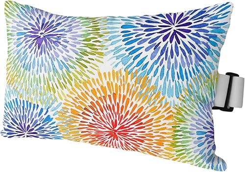 Funda de almohada bohemia colorida para la cabeza de la tumbona para exteriores, paquete de 2 fundas impermeables para reposacabezas lumbar, con