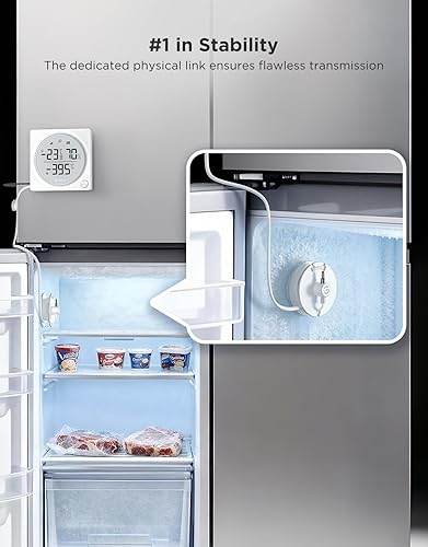 Miniatura 4 de GoveeLife Upgraded Smart WiFi Refrigerator Thermometer Digital with Freezer Alarm, Wireless Magnetic Fridge Thermometer with Notification, LCD