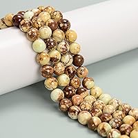 Vista 1 de JM Design Chrysoprase limón multicolor liso granos redondos 0.472 in 15.5" filamento para la fabricación de joyas