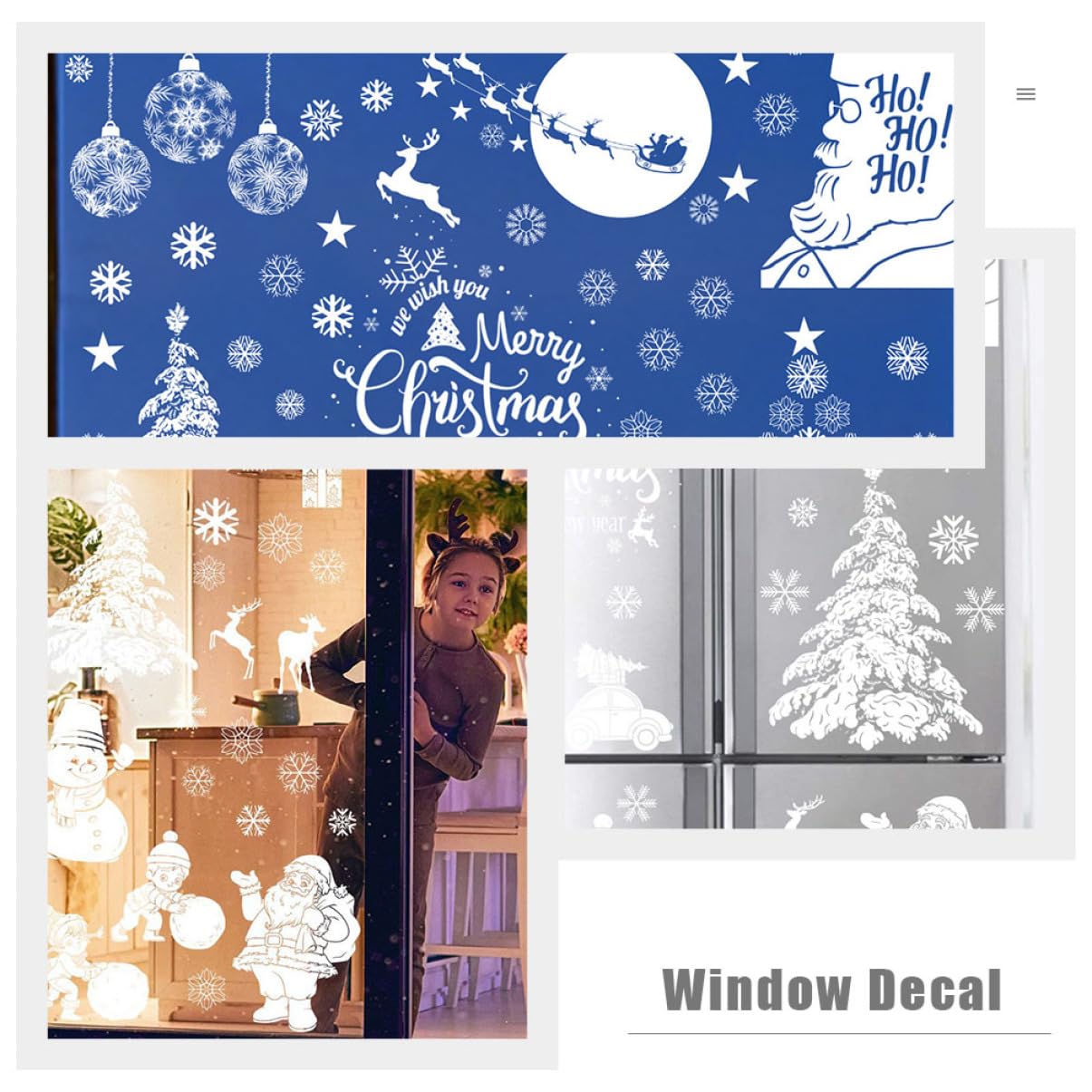 Alipis 45blätter Weihnachtsfenster-aufkleber Pvc Fensterdekorationen Mit Weihnachtsbaum Schneeflocken Weihnachtsmann Stylische Fensterbilder Für Festliche