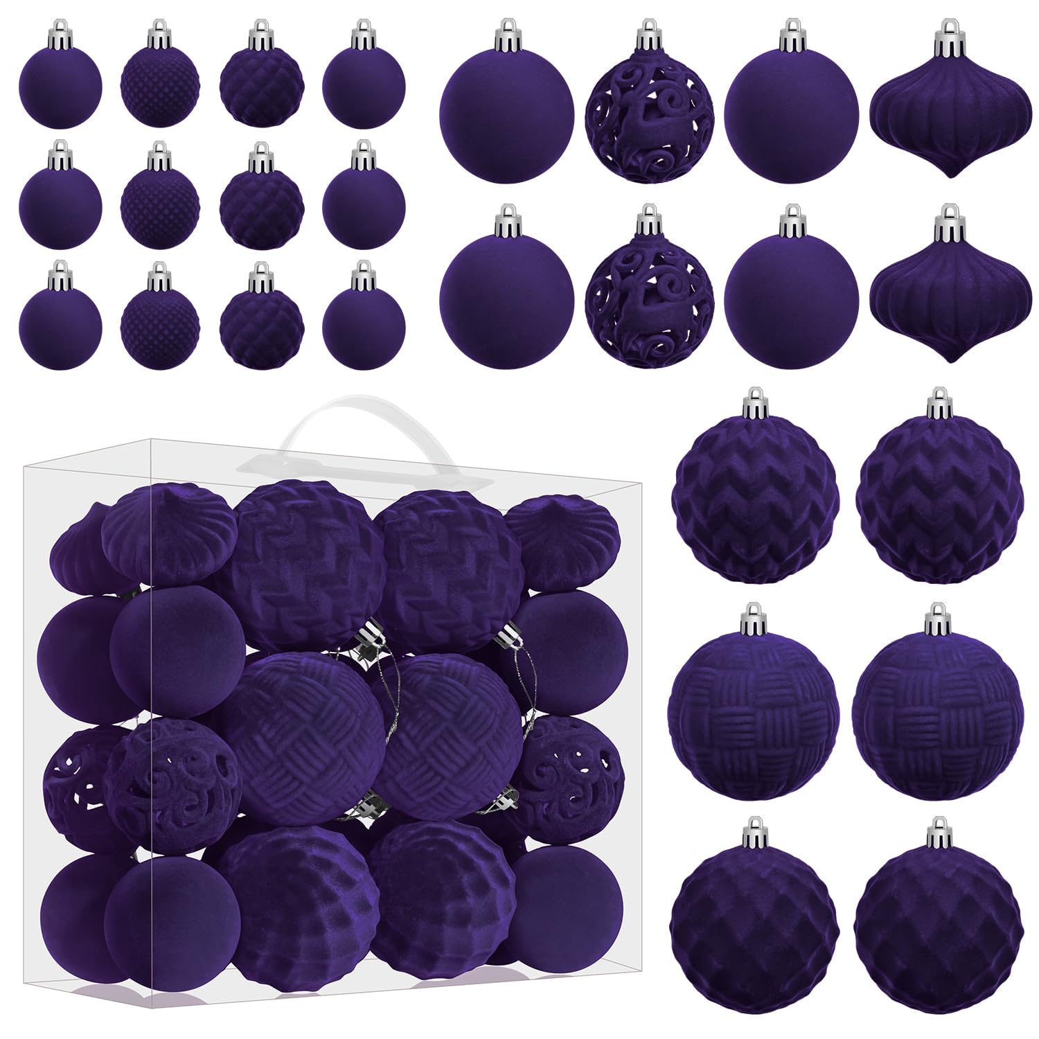 Miaikoe Velvet Christmas Ball Ornaments Set
