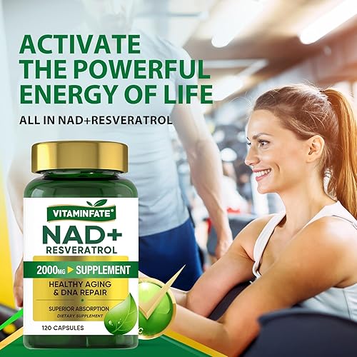 Miniatura 2 de Suplemento NAD+ 2000 mg  120 cápsulas True NAD+ & Resveratrol, alternativa NMN apoya el antienvejecimiento, energía celular y reparación,