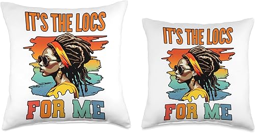 Miniatura 3 de Locs Afro Dreadlocks Love Natural Beauty Hair It's the Locs for Me Afro Hair - Almohada negra de niña africana americana, 18 x 18 pulgadas,