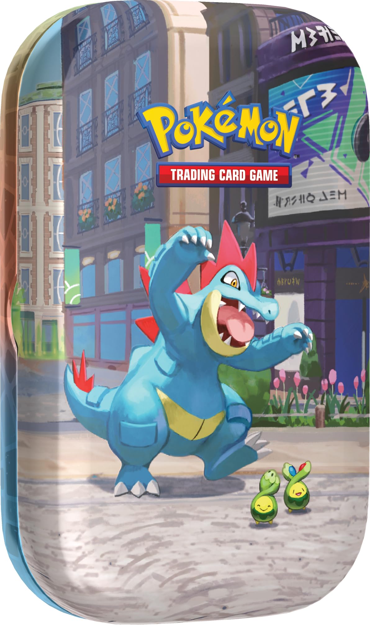 Pokémon TCG: Lumiose City Mini Tin: Feraligatr & Budew (2 booster packs, 1 art card and 1 sticker sheet)