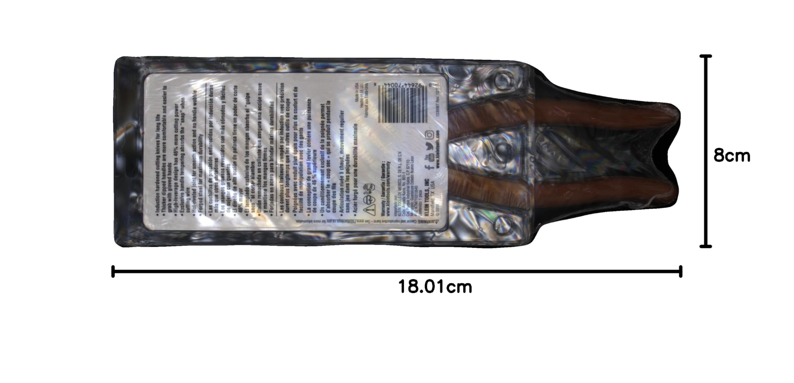 Klein Tools HD2139NE Pince à coupe latérale, Rouge/Argent, 241 mm