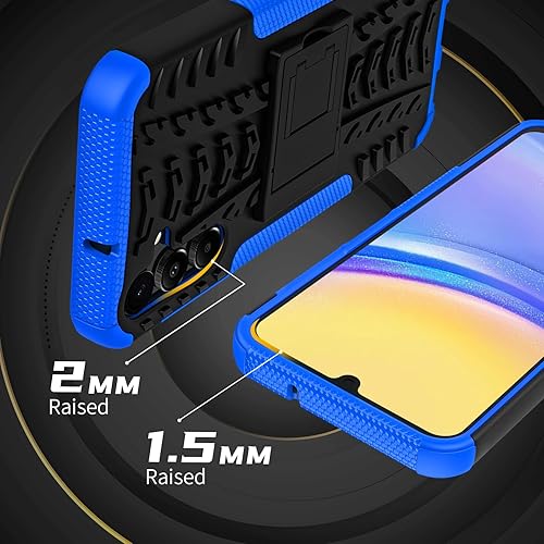 Miniatura 5 de Funda para Samsung Galaxy A15 5G con 2 protectores de pantalla, grado militar, a prueba de golpes, resistente y resistente, con función atril para
