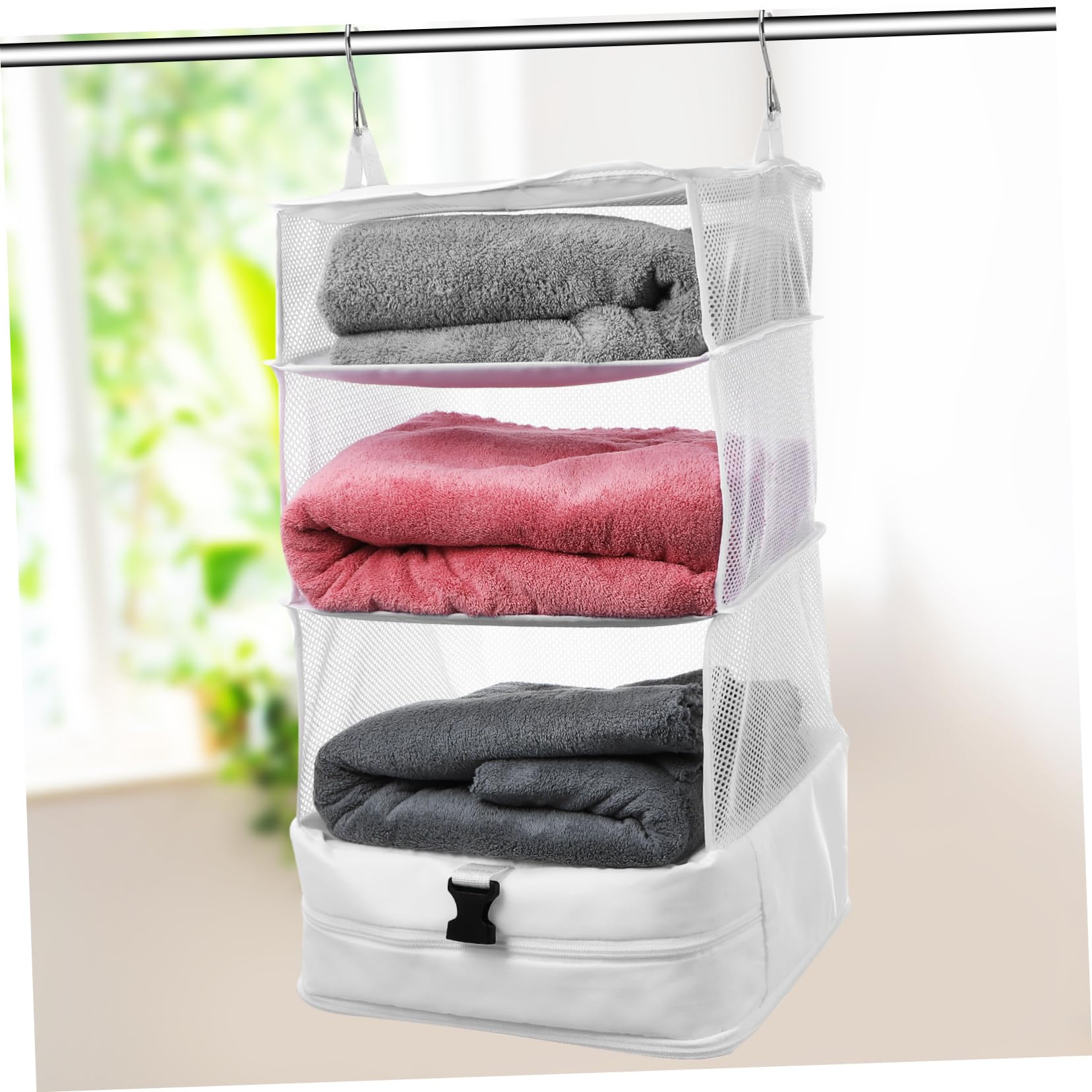 Mipcase Organizador Colgante De Ropa De Viaje 3 Capas Bolsa Pequeña Tela Oxford Resistente Ahorro De Espacio para Armario Maletas Doméstico y Viaje