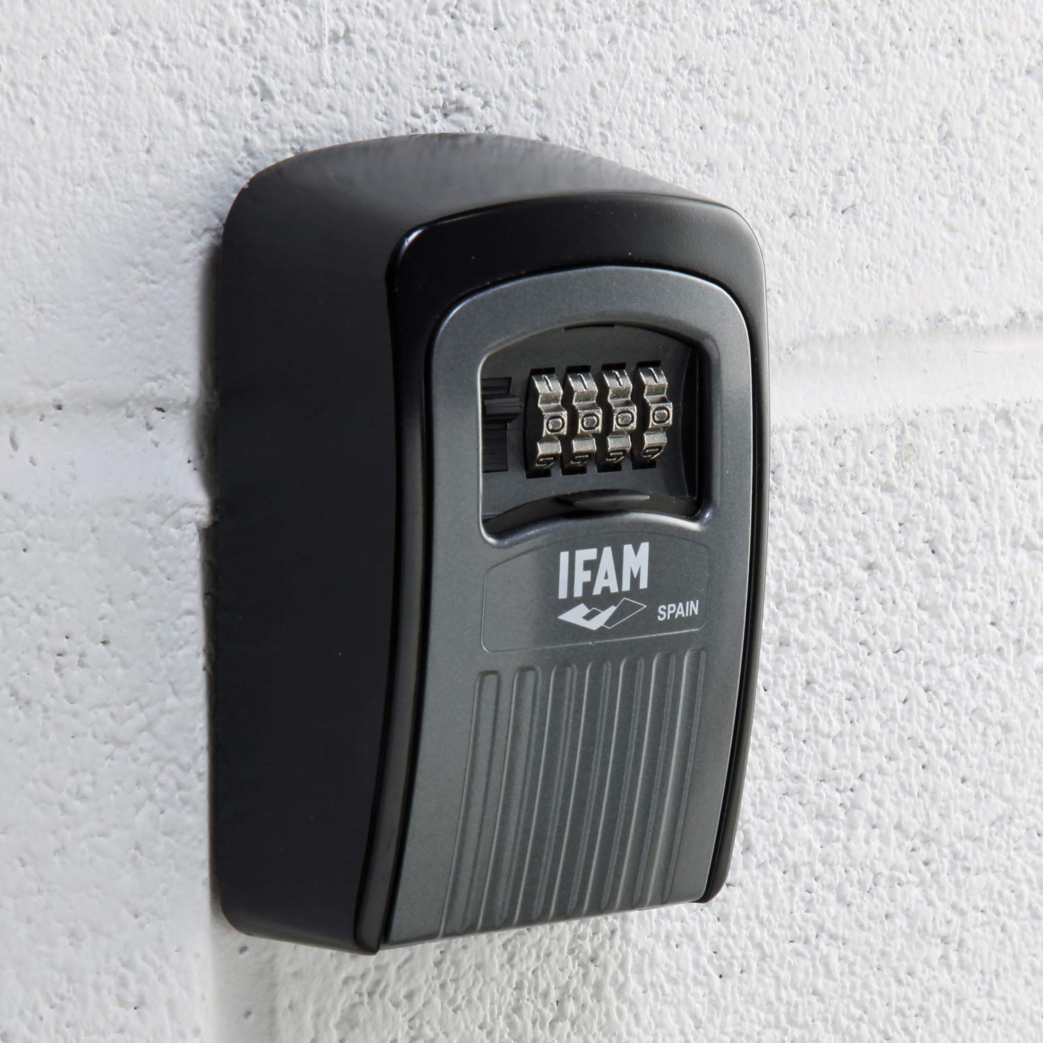 IFAM Guardallaves de Pared G1 con Combinación de 4 Dígitos, Capacidad para 5 Llaves, Caja de Seguridad de Aleación de Aluminio, Candado Fijo para Exterior, Deportes y Alquiler Vacacional